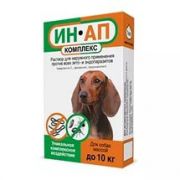 Капли ИН-АП Комплекс 1мл кор д/щ д/с до 10кг от блох/клещей/гельм